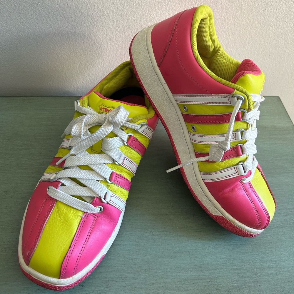 K-Swiss Women's Pink and Yellow Sneakers
